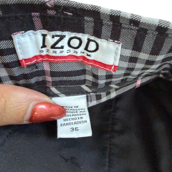 IZOD Men's Performance Black Pink Plaid Shorts Size 36 - Picture 8 of 8